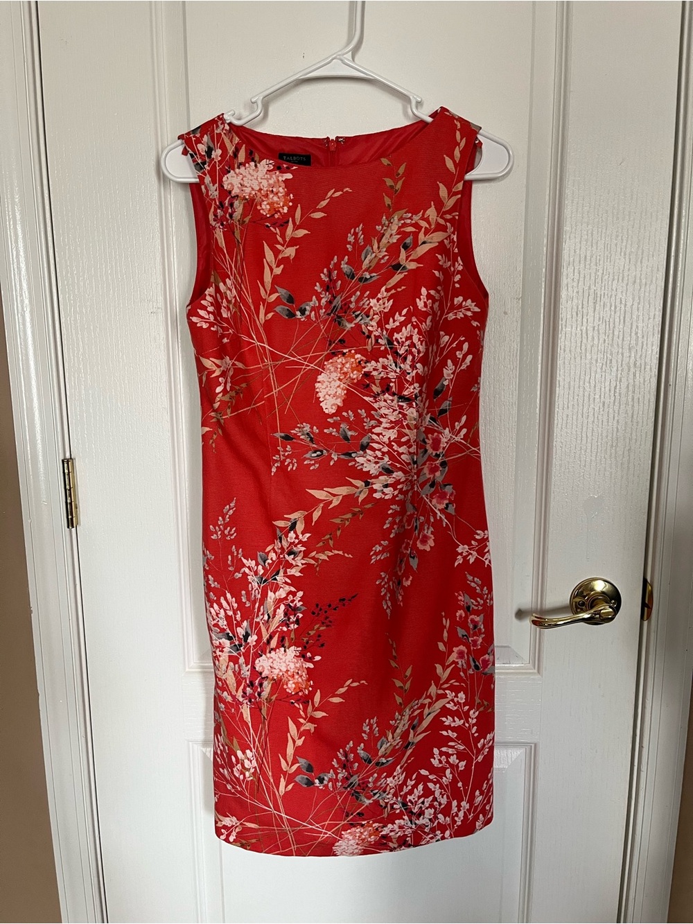 Talbots Coral Floral Sheath Dress